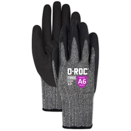 Magid Cut-Resistant Coated Gloves, Cut Level A6 , Sandy Nitrile , 10 1 PR GPD82010